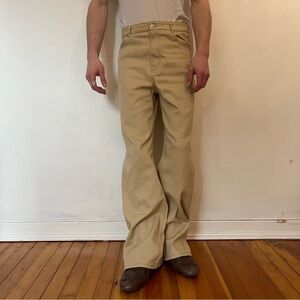 Divided Wide High-Waist Canvas Pants — Beige